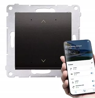 Tlačidlový ovládač 2 × 2 A pre ovládanie žalúzií, rolety ovládané smartfónom Wi-Fi čierna matná
